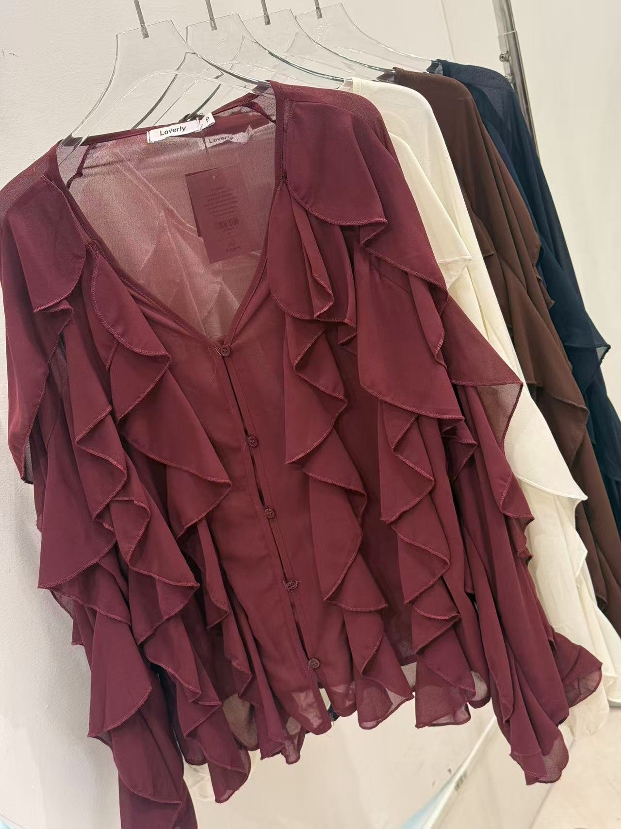 Camisa Feminina Com Babado LV3454 - Imagem 2